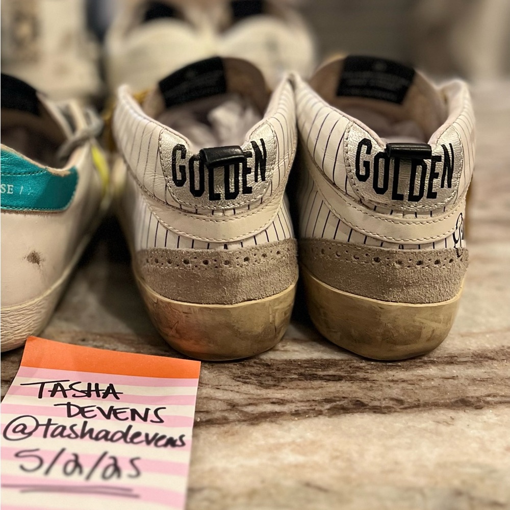 Rare Golden Goose Baseball Pinstripe Midstar Mids 37 7 - Picture 10 of 11